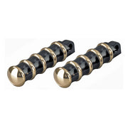 Kustom Tech K-Tech, Vintage Rider Foot Pegs. Black & Brass – All H-D with Traditional Male Mount
