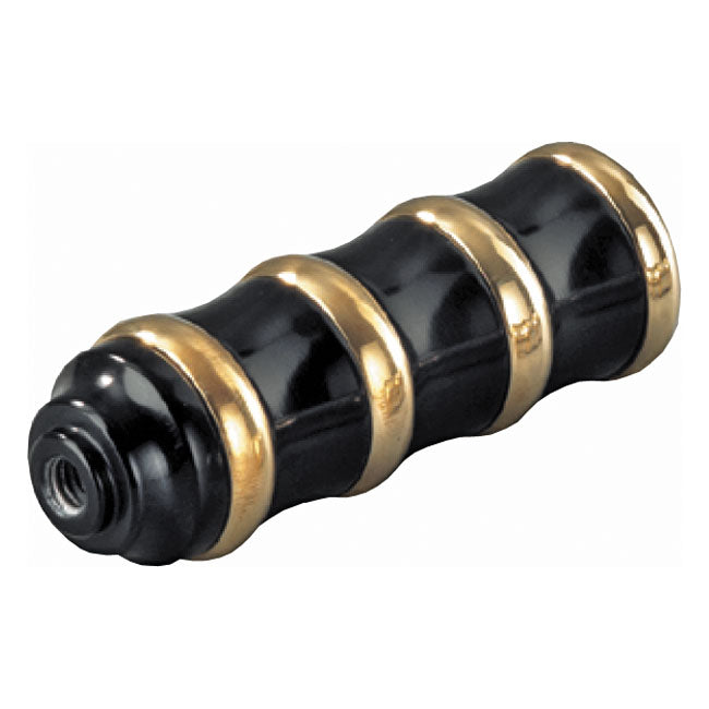 Kustom Tech K-Tech, Vintage Shift/Brake Peg. Black & Brass – Most H-D with 5/16-24 Threads