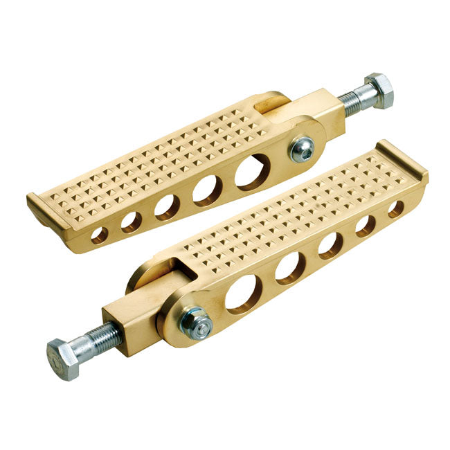 Kustom Tech Cast Brass Knurled Footpeg Set – All Traditional H-D Male Mount