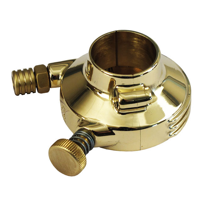 Kustom Tech K-Tech DeLuxe External Throttle Housing. Polished Brass – 1" / 25.4mm Handlebars