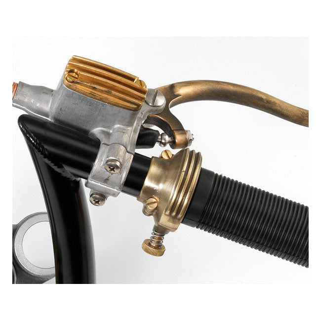 Kustom Tech K-Tech DeLuxe External Throttle Housing. Raw Brass – 1" / 25.4mm Handlebars