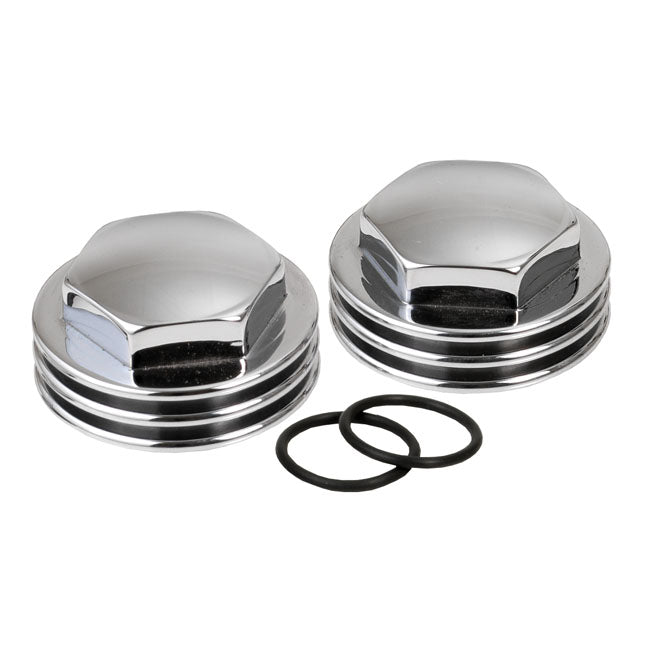 Kustom Tech K-Tech, Knuckle Rocker Nuts. Finned, Chrome Finish – 1936–1947 Knucklehead