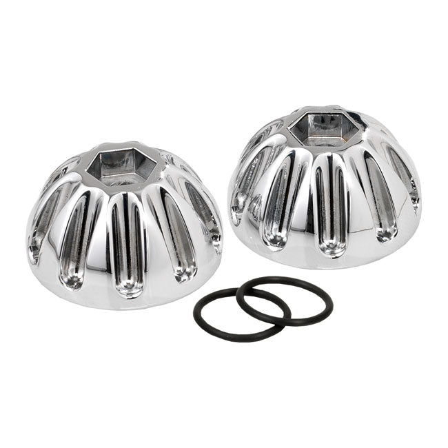 Kustom Tech K-Tech, Knuckle Rocker Nuts. Groove, Chrome Finish – 1936–1947 Knucklehead