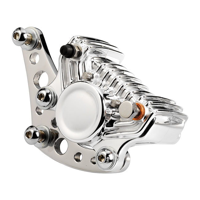 Kustom Tech K-Tech Super Freni Front Caliper Bracket. Polished – 1984–1999 H-D Models with Showa Fork