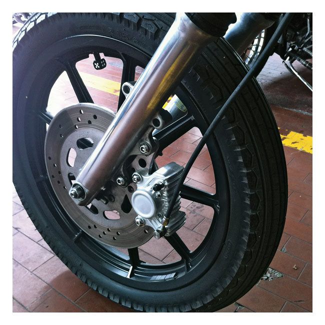 Kustom Tech K-Tech Super Freni Front Caliper Bracket. Raw – 1984–1999 H-D Models with Showa Fork