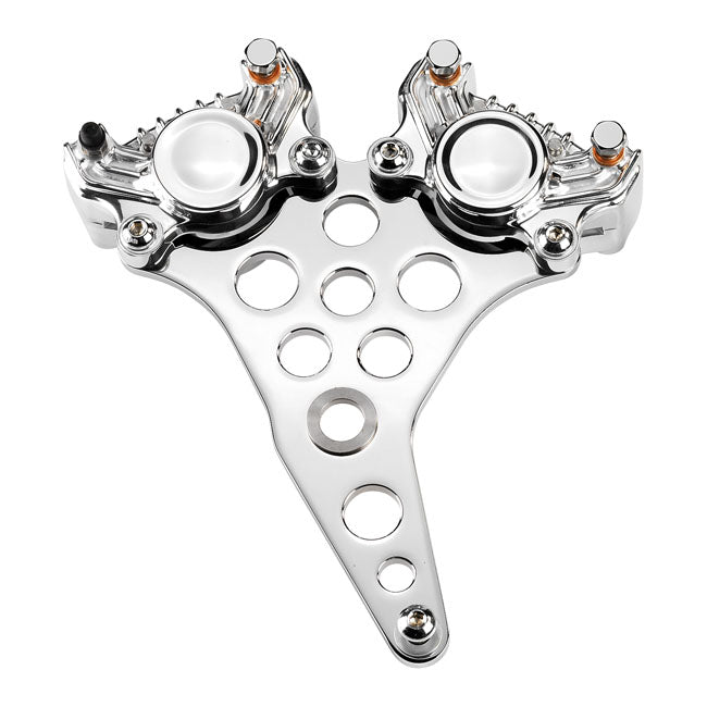 Kustom Tech K-Tech Super Freni Rear Caliper Bracket. Polished – Swingarm; Top Mount with Dual Calipers