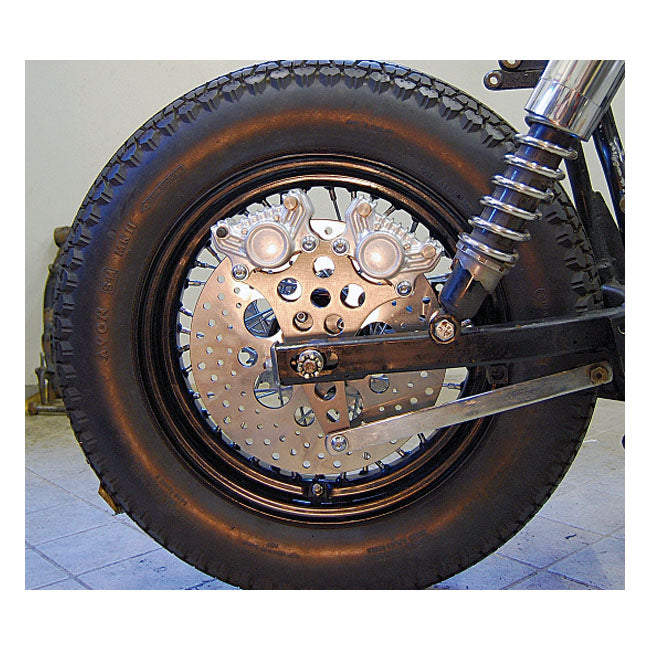 Kustom Tech K-Tech Super Freni Rear Caliper Bracket. Raw – Swingarm; Top Mount with Dual Calipers