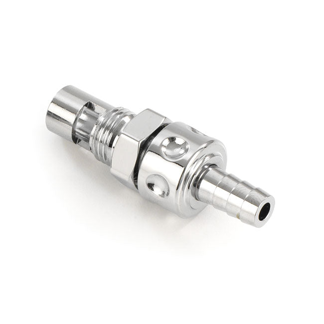 Kustom Tech In-line Fuel Valve for S&S E/G Carb. Chrome – S&S Super E/G Carburetor