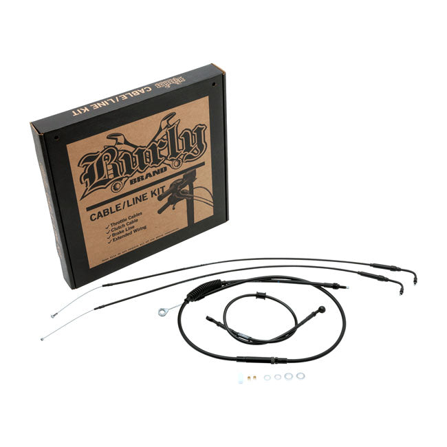 Burly Short Cable & Line Kit for Clip-On / Clubman Bars – 2007–2022 XL Sportster with Single Disc…