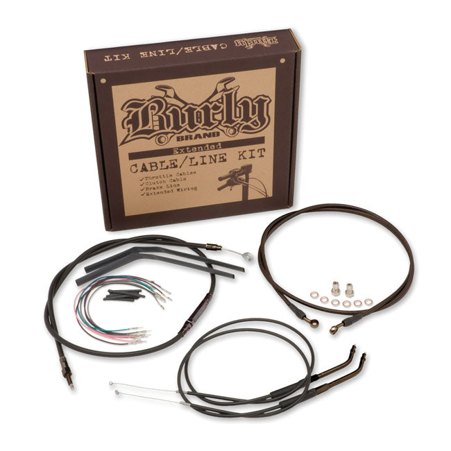 Burly Bagger Bar Cable/Line Extension Kit 13". Black – 2008–2013 FLHX; FLHT/C/U with Batwing…