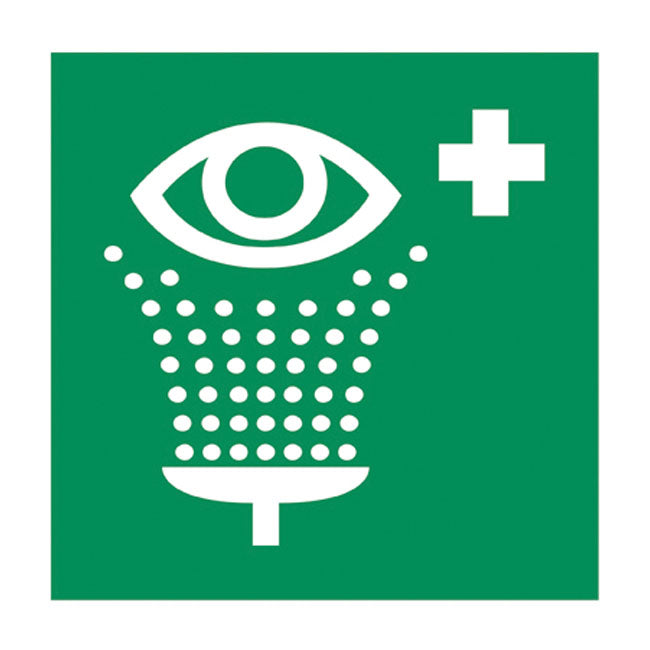 Gramm GM Eyewash Sticker, Green Cross