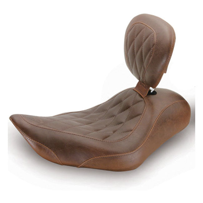 Mustang Wide Tripper Solo Seat. With Rider Backrest – 2004–2022 XL Sportster