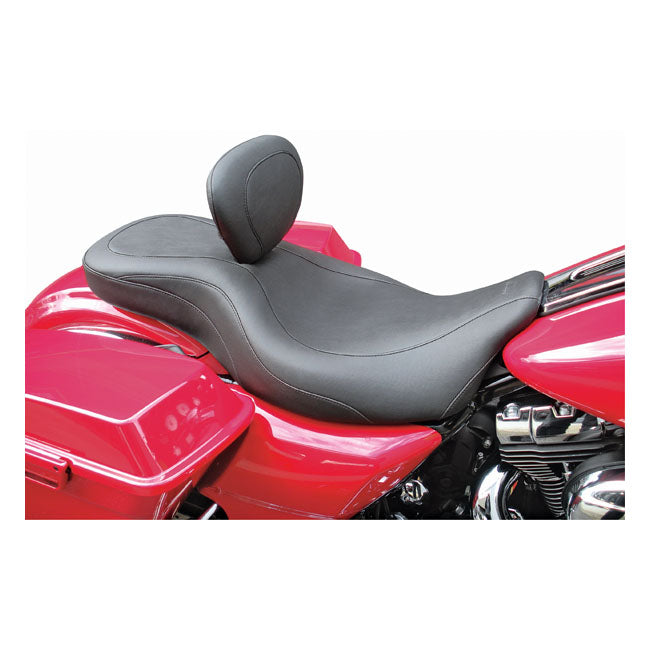 Mustang Wide Tripper 2-Up One-piece Seat, with Backrest – 2008–2025 FLT/Touring; 2012–2022CVO…