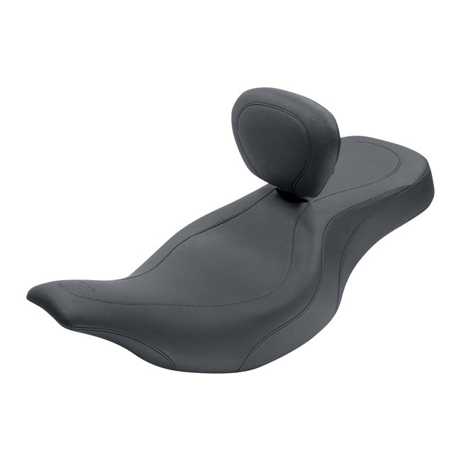 Mustang Wide Tripper 2-Up One-piece Seat, with Backrest – 1997–2007 FLHT; FLTR