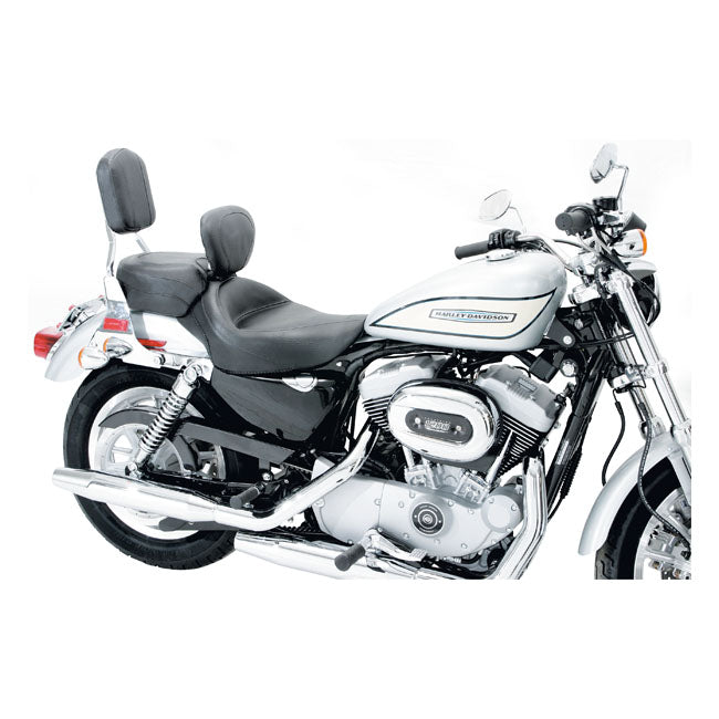 Mustang Wide Touring Solo Seat. With Rider Backrest – 2004–2022 XL Sportster with 4.5 Gallon…