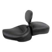 Mustang Wide Touring Solo Seat. With Rider Backrest – 1982–2003 XL Sportster with 3.3 Gallon…