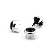 Mustang Decorative Studs. Chrome with Black Pearl
