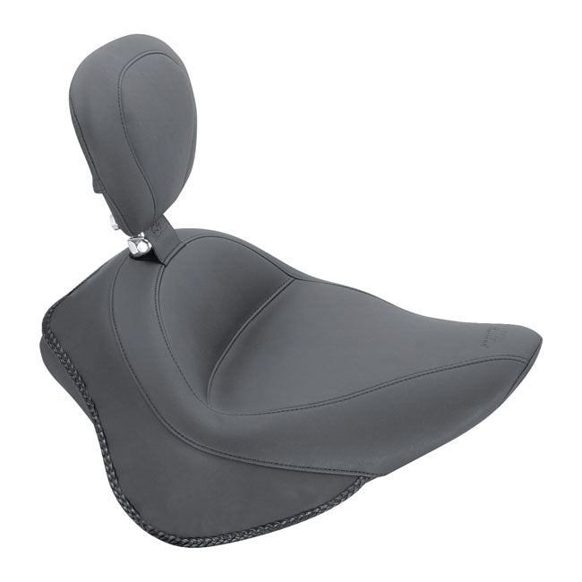 Mustang Wide Tripper Solo Seat with Rider Backrest – 2011–2013 Softail FXS Blackline…