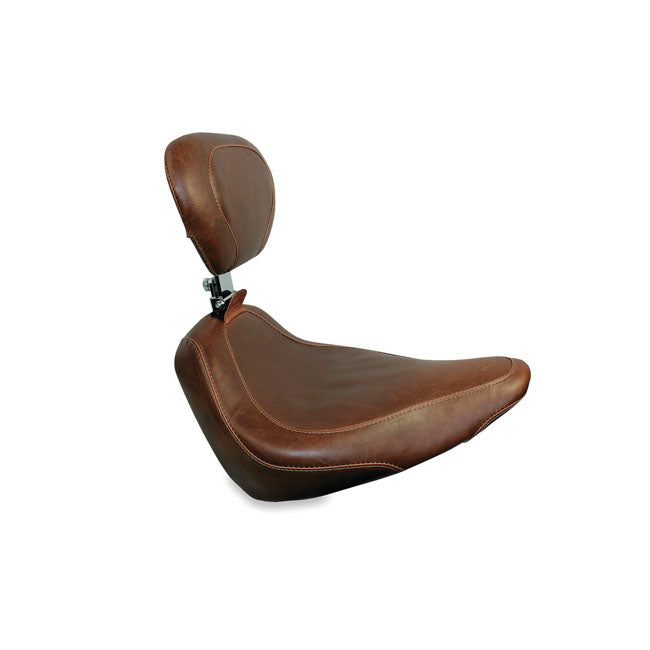 Mustang Wide Tripper solo seat. With rider backrest 00-05 FLSTS Heritage Springer; 05-15 FLSTN De Luxe; 07-15 FLSTC Heritage Classic; 06-07 FLSTSC Springer Classic