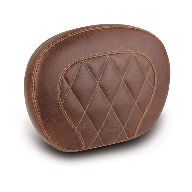 Mustang Setback Sissy Bar Pad. Brown. Diamond – All H-D with OEM H-D Medallion Style…