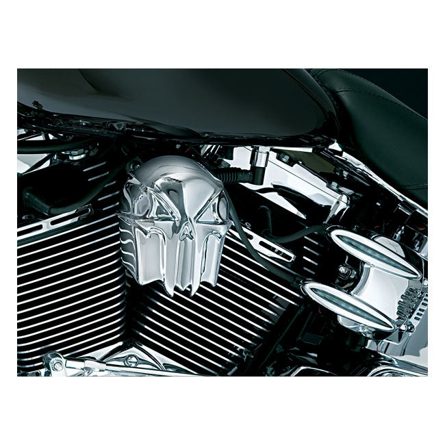Kuryakyn Skull Horn Cover. Chrome – 1993–2025 H-D with Side Mounted Cowbell…
