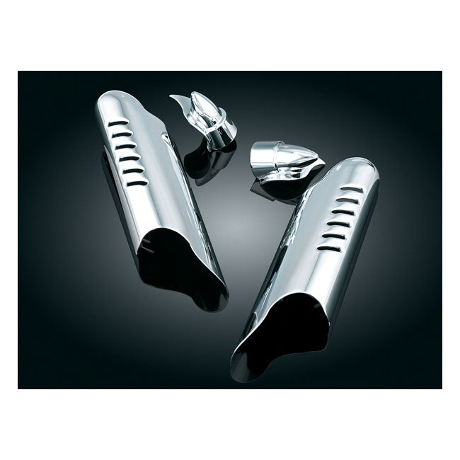 Kuryakyn Lower Leg Deflector Shields. Chrome – 2000–2013 FLT/Touring