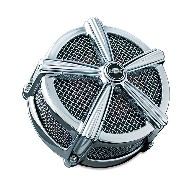 Kuryakyn Hi-Five Mach 2 air cleaner no hardware. Chrome 86-17 CV carb / Delphi fuel injection mount pattern (excl. M8 models)