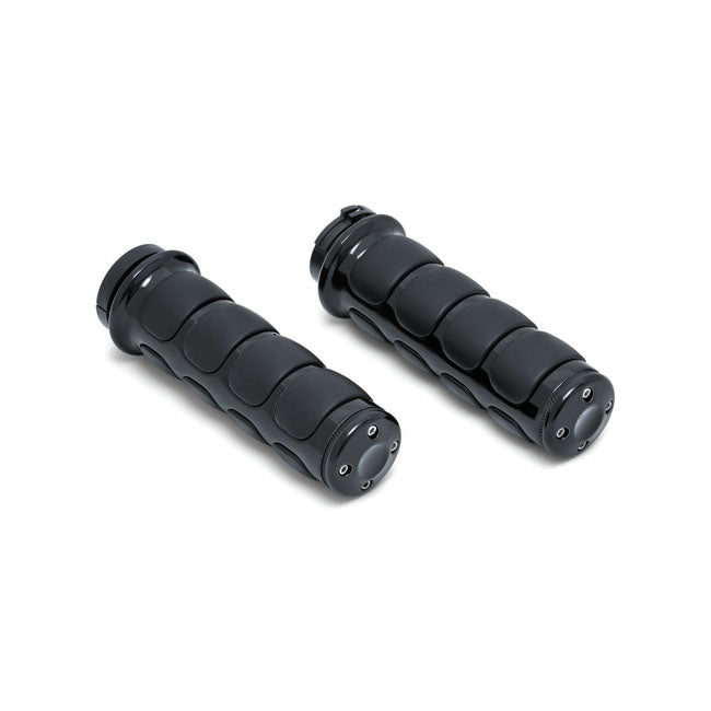 Kuryakyn Black ISO Grips – 1981–2022 H-D with Dual Throttle Cables