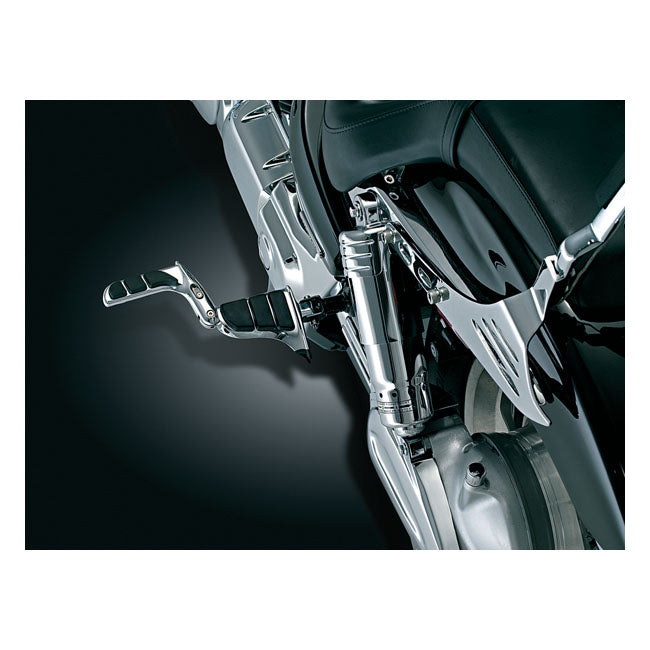 Kuryakyn Swingwing Foot Pegs. Chrome – OEM Stock Footpeg Mount Location