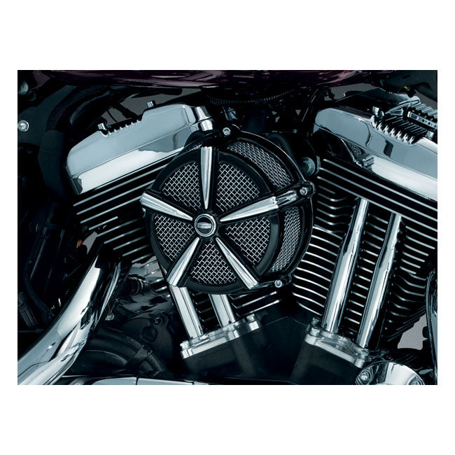 Kuryakyn Hi-Five Mach 2 Air Cleaner Kit. Black/Chrome – 2007–2022 XL Sportster