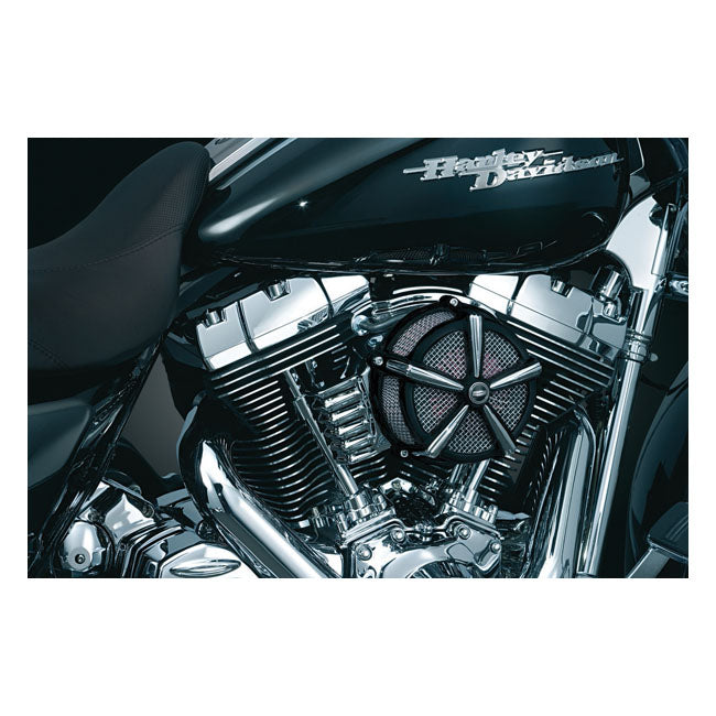 Kuryakyn Mach 2 Air Cleaner In Black & Chrome For Harley-Davidson & Custom Motorcycle Applications