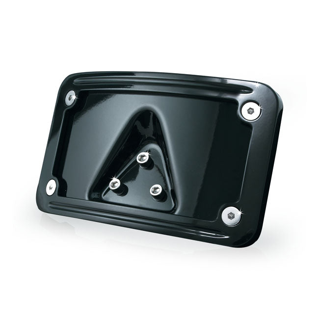 Kuryakyn Curved Laydown License Plate Frame. Black – All H-D with Standard On-fender 3-Bolt…