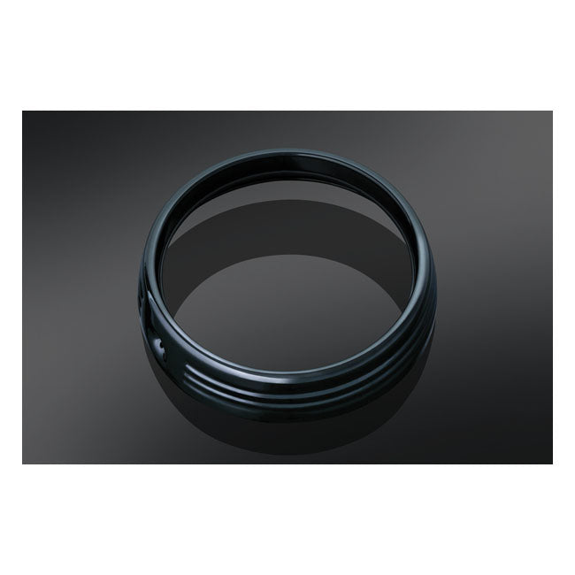 Kuryakyn 7" Headlamp Trim Ring. Gloss Black – 2014–2025 FLT/Touring; Trikes with 7"…