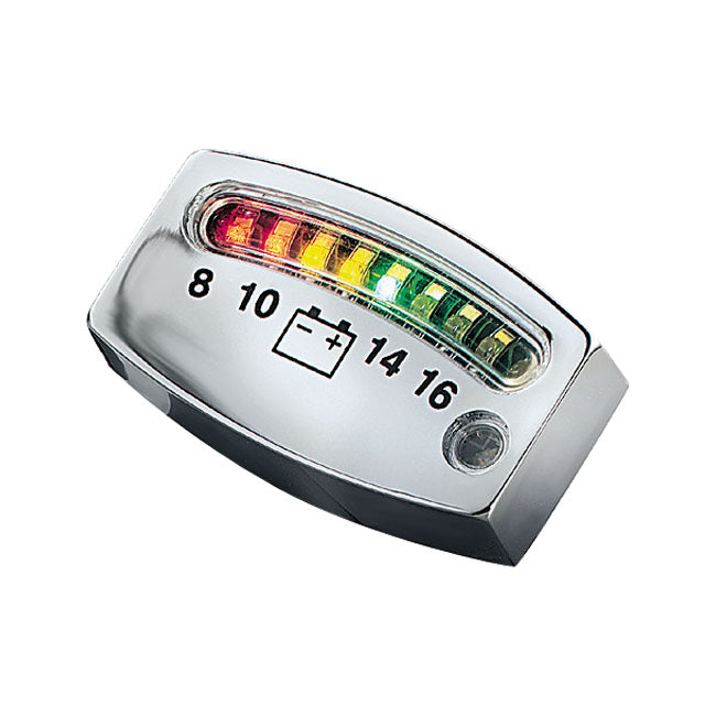 Kuryakyn LED Battery Gauge. Chrome