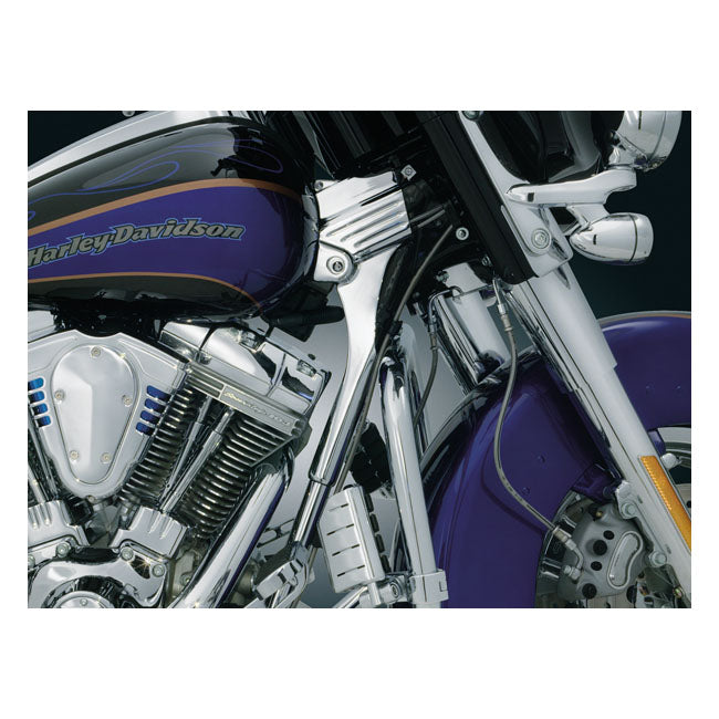 Kuryakyn FLT Deluxe Frame Neck Cover Kit. Chrome – 1995–2005 FLT/Touring; Roadking