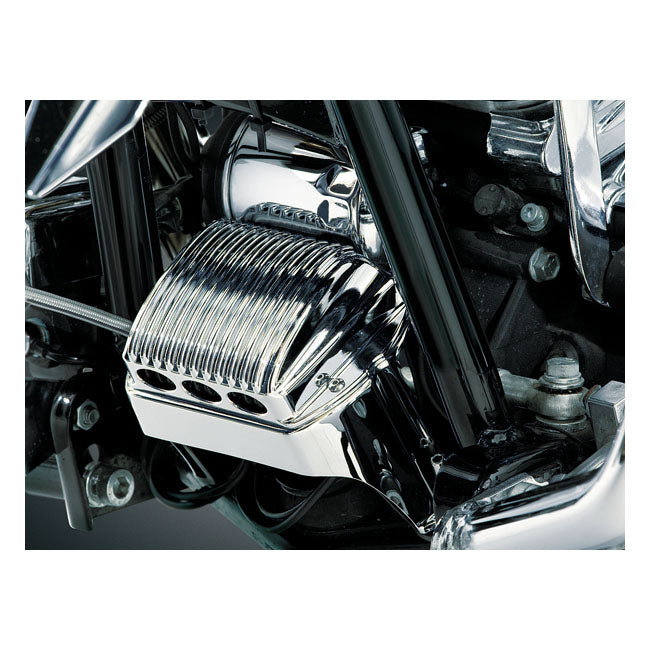 Kuryakyn Touring Voltage Regulator/Rectifier Cover. Chrome – 1997–2011 Electra Glide; 1998–2011 Road…