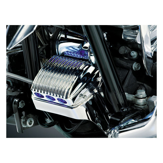 Kuryakyn Touring Voltage Regulator/Rectifier Cover. Chrome – 1997–2011 Electra Glide; 1998–2011 Road…