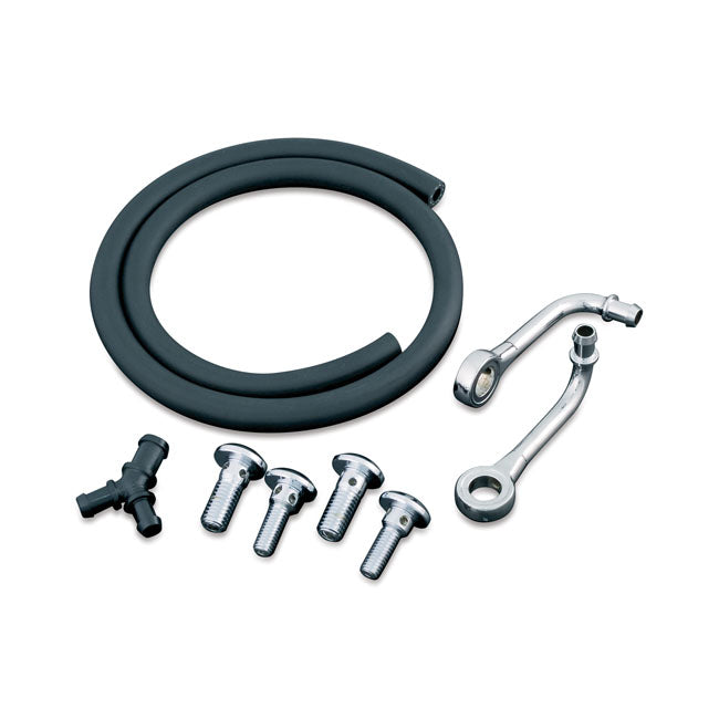 Kuryakyn Long Leg Bluegrass Breather Kit In Chrome For Harley-Davidson 1993-1999 Evolution Big Twin With Mikuni HSR Series Carb & 1991-2020 Sportster Motorcycles