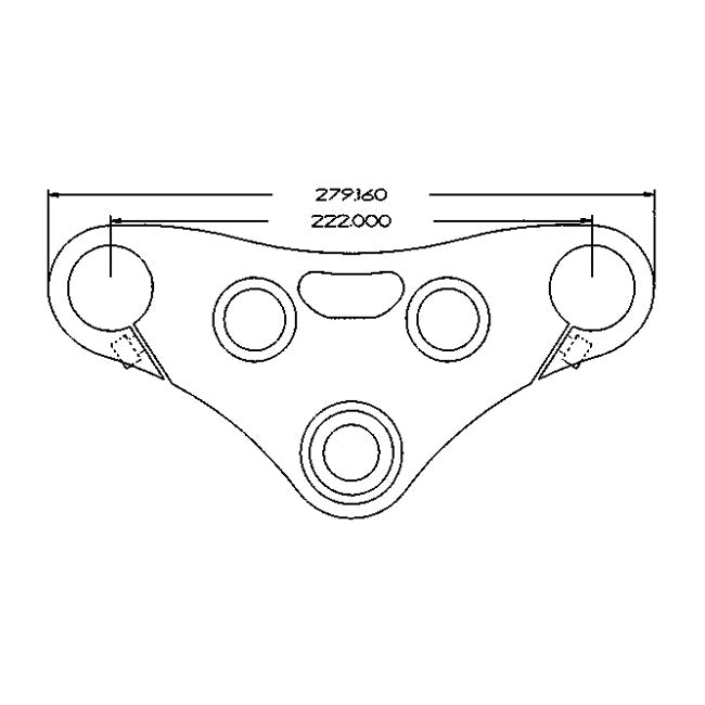 Rebuffini Leda Mg Triple Tree 39mm/0 Deg for 00-03 FXD, XL