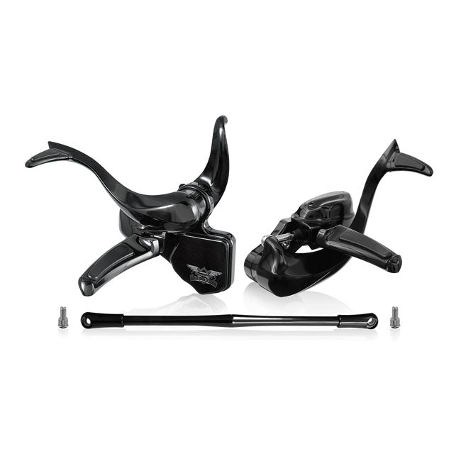 Rebuffini, Comet Forward Controls. 1" Extended. Black for 86-99 Softail