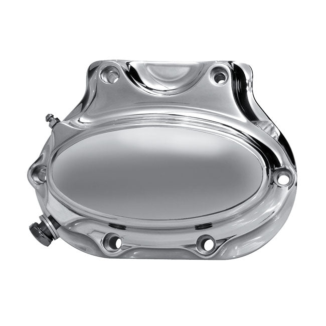 Rebuffini Transmission End Cover Ellipse, Hydraulic. Chrome for 87-06 Softail; 87-06 Flt; 91-05 Dyna