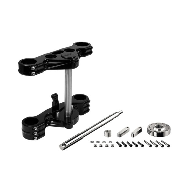Rebuffini, New Mira Wide Glide Triple Tree Kit. Black for 06-07 Dyna