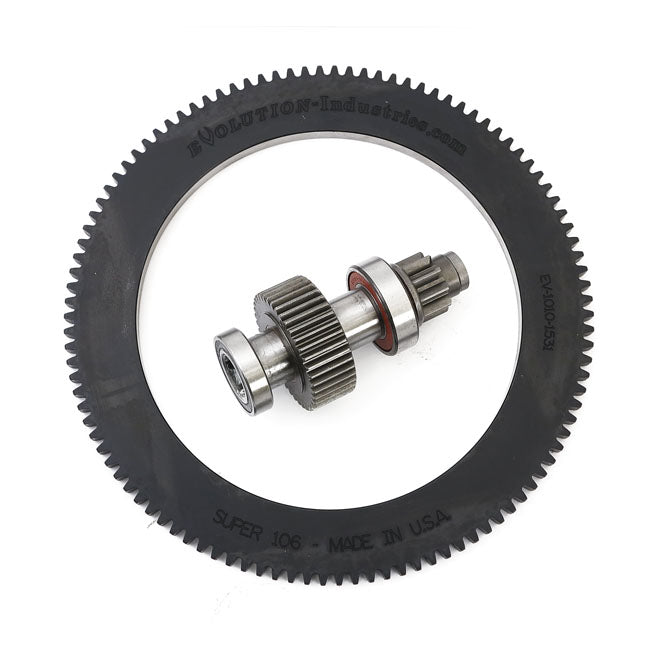 Evolution Industries ''Super 106'' Starter Ring Gear Kit – 2007–2017 Softail; 2006–2017 Dyna…