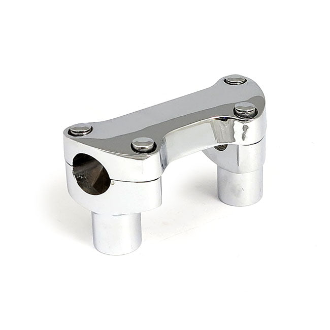 MCS 2" Rise Handlebar Riser Set + Top Clamp with Lip. Chrome – Most H-D; Triple Trees with 3.5" Center…