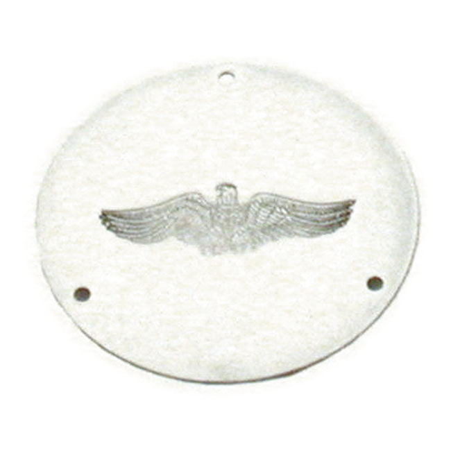 Paughco Derby Cover. Chrome. Eagle Embossed – 1965–1998 Big Twin