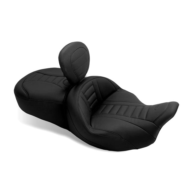 Mustang Deluxe Driver Backrest Pad & Post – 2008–2025 FLT/Touring; 2012–2022 CVO…