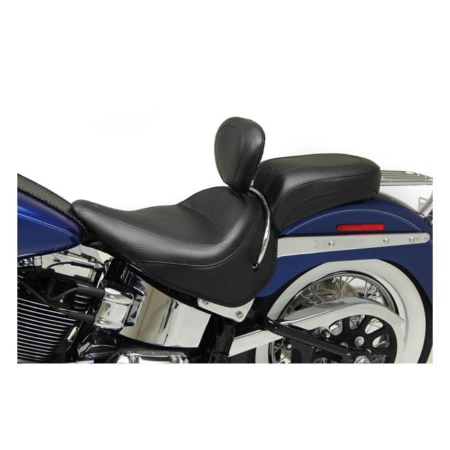 Mustang Wide Touring Solo Seat. With Rider Backrest – 2005–2017 FLSTN Softail De Luxe W/Std…