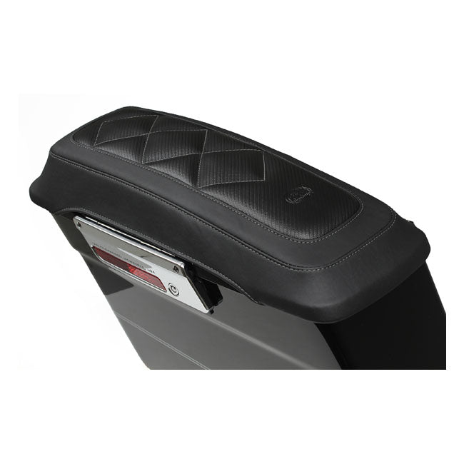 Mustang Saddlebag Lid Cover Set. Carbon Diamond – 1993–2013 FLT/Touring