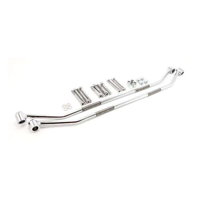Highway Hawk Universal Saddlebag Carrier Set. Chrome, Round Bar