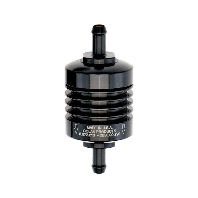 mini fuel filter 5/16" (8 mm). Black Anodised Part 559470